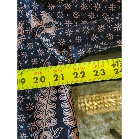 D & N Mens Black Floral Polyester Collared Long Sleeve Buttons Down Shirt Size L - Picture 11 of 12